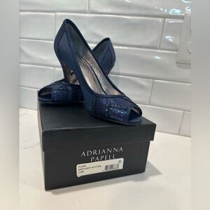 Adrianna Papell Midnight Blue Glitter Heels